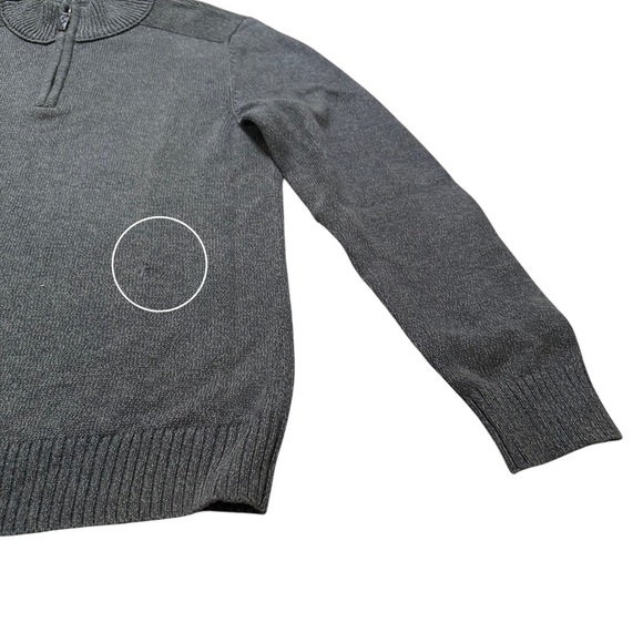 Eddie Bauer Men’s TXL Gray Quarter Zip Cotton Knit Pullover Sweater - Picture 8 of 8